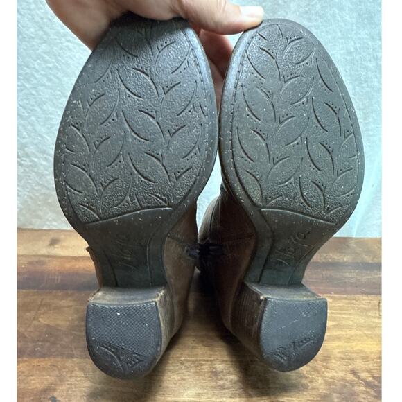Naya Virtue Brown Leather Ankle Boots Women's Size 6 1/2 Buckle Zip Western Boho - Picture 6 of 14